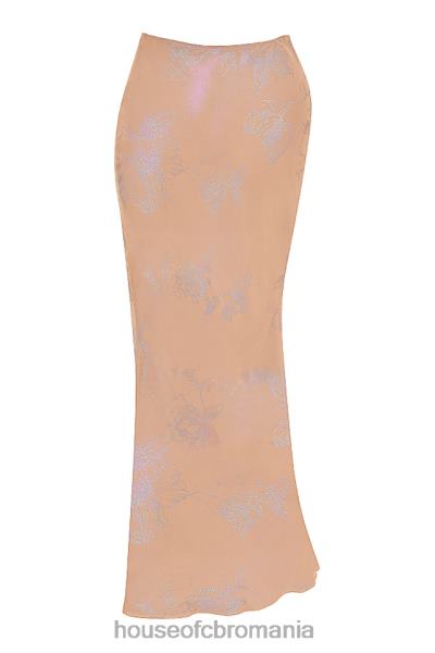 îmbrăcăminte House of CB dyana shimmer cafe au lait fustă maxi tăiată în păr X4F68890
