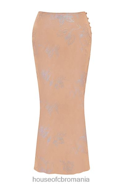 îmbrăcăminte House of CB dyana shimmer cafe au lait fustă maxi tăiată în păr X4F68890