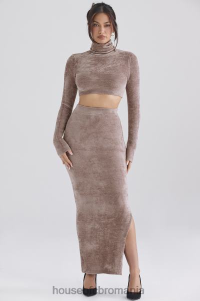 îmbrăcăminte House of CB fustă maxi chenille rene rose X4F68882