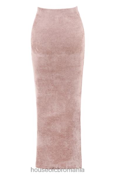 îmbrăcăminte House of CB fustă maxi chenille rene rose X4F68882
