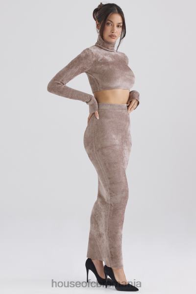 îmbrăcăminte House of CB fustă maxi chenille rene rose X4F68882