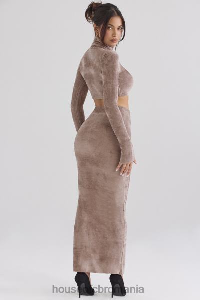 îmbrăcăminte House of CB fustă maxi chenille rene rose X4F68882