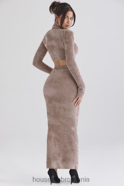 îmbrăcăminte House of CB fustă maxi chenille rene rose X4F68882