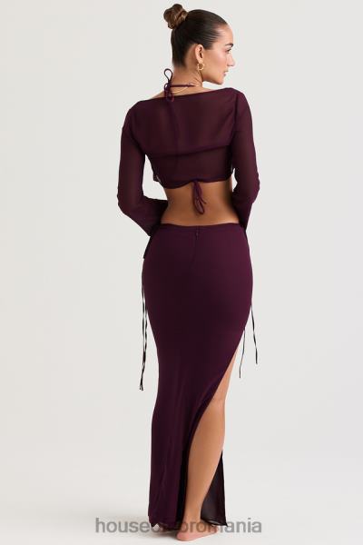 îmbrăcăminte House of CB fustă maxi cu decupaj prune amalfi X4F68931