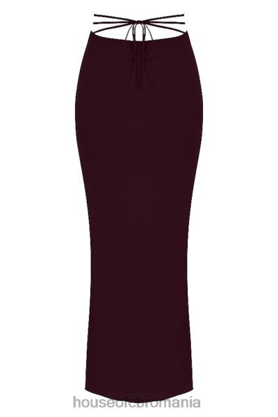 îmbrăcăminte House of CB fustă maxi cu decupaj prune amalfi X4F68931