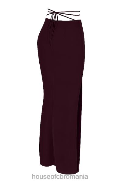 îmbrăcăminte House of CB fustă maxi cu decupaj prune amalfi X4F68931