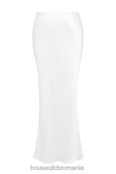 îmbrăcăminte House of CB fustă maxi cu tăietură în păr alb din satin sydel X4F68861