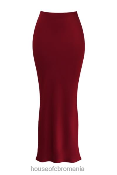 îmbrăcăminte House of CB fustă maxi cu tăietură în păr satin ruby ​​sydel X4F68832