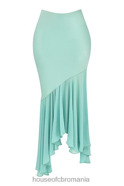 îmbrăcăminte House of CB fustă maxi cu volane lila jade X4F68915