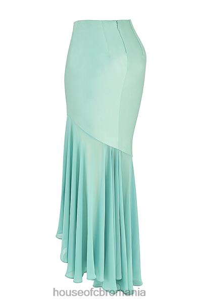 îmbrăcăminte House of CB fustă maxi cu volane lila jade X4F68915