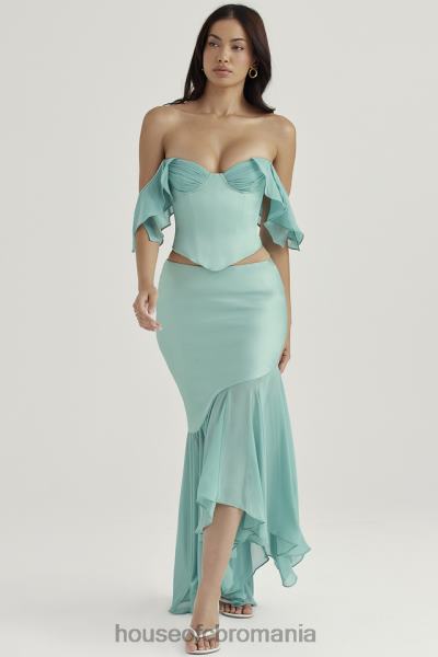 îmbrăcăminte House of CB fustă maxi cu volane lila jade X4F68915