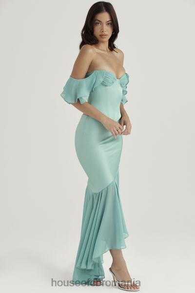 îmbrăcăminte House of CB fustă maxi cu volane lila jade X4F68915