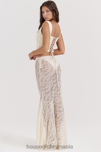 îmbrăcăminte House of CB fustă maxi din dantelă crem therese vintage X4F68841