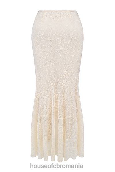 îmbrăcăminte House of CB fustă maxi din dantelă crem therese vintage X4F68841