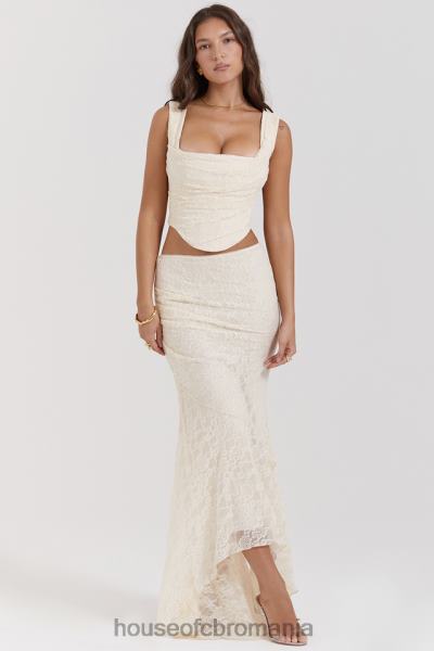 îmbrăcăminte House of CB fustă maxi din dantelă crem therese vintage X4F68841