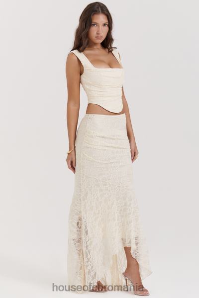 îmbrăcăminte House of CB fustă maxi din dantelă crem therese vintage X4F68841
