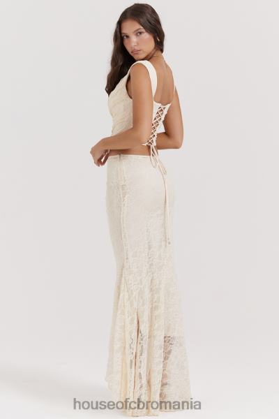 îmbrăcăminte House of CB fustă maxi din dantelă crem therese vintage X4F68841