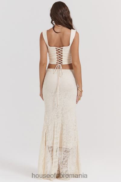 îmbrăcăminte House of CB fustă maxi din dantelă crem therese vintage X4F68841