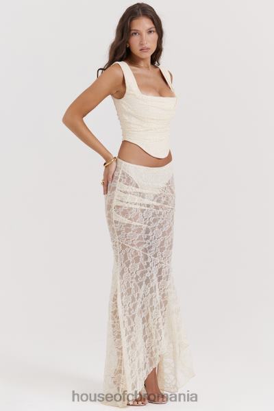 îmbrăcăminte House of CB fustă maxi din dantelă crem therese vintage X4F68841