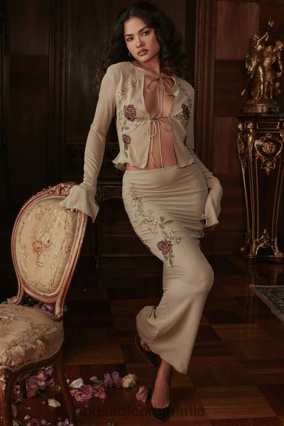 îmbrăcăminte House of CB fustă maxi florală lailah anghinare X4F68900