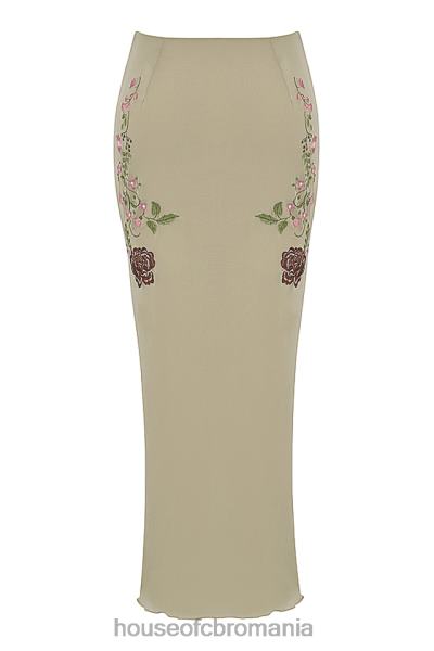 îmbrăcăminte House of CB fustă maxi florală lailah anghinare X4F68900
