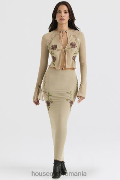 îmbrăcăminte House of CB fustă maxi florală lailah anghinare X4F68900