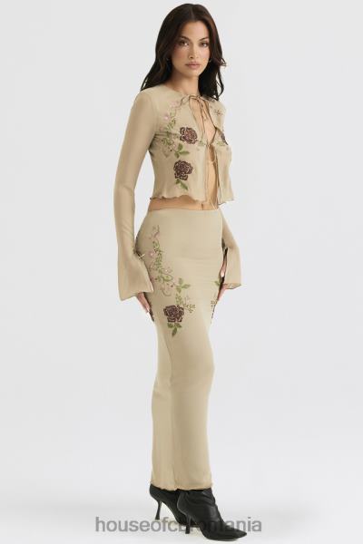 îmbrăcăminte House of CB fustă maxi florală lailah anghinare X4F68900