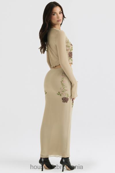 îmbrăcăminte House of CB fustă maxi florală lailah anghinare X4F68900