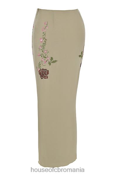 îmbrăcăminte House of CB fustă maxi florală lailah anghinare X4F68900