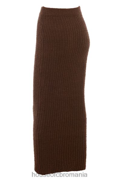 îmbrăcăminte House of CB fustă maxi sloane ciocolată din bumbac moale boucle X4F68829