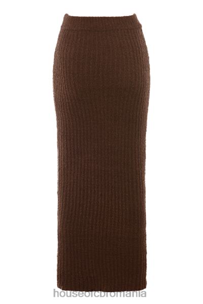 îmbrăcăminte House of CB fustă maxi sloane ciocolată din bumbac moale boucle X4F68829