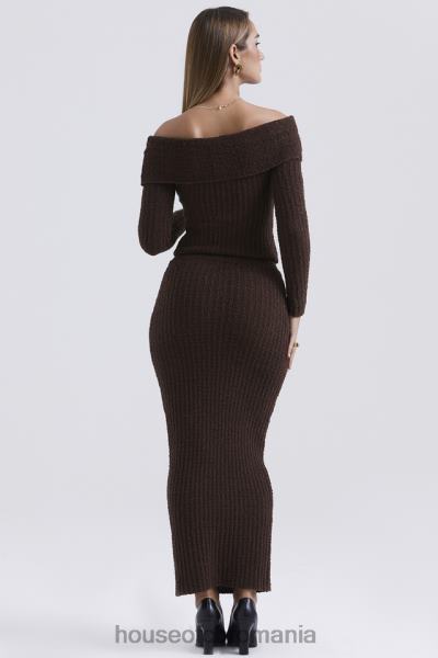 îmbrăcăminte House of CB fustă maxi sloane ciocolată din bumbac moale boucle X4F68829