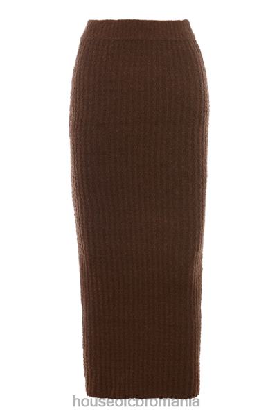 îmbrăcăminte House of CB fustă maxi sloane ciocolată din bumbac moale boucle X4F68829