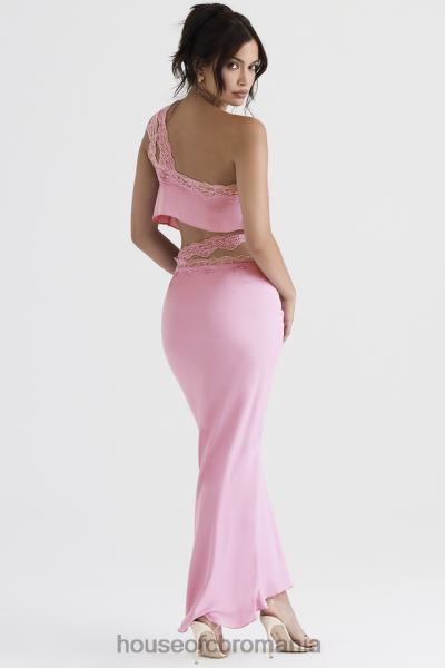 îmbrăcăminte House of CB fusta maxi cu dantelă roz mathilda X4F68909