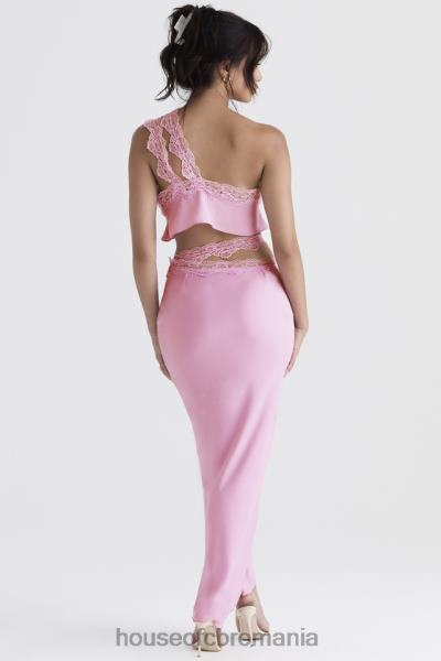 îmbrăcăminte House of CB fusta maxi cu dantelă roz mathilda X4F68909