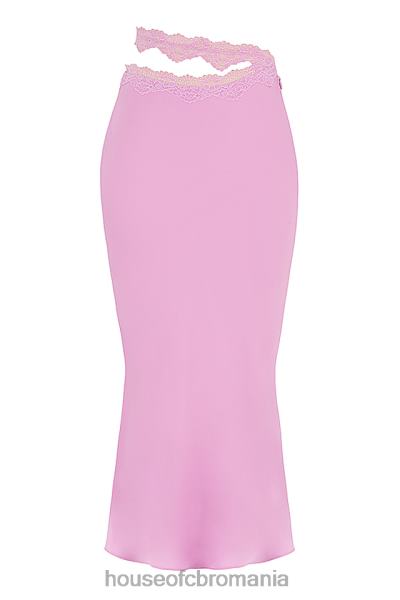 îmbrăcăminte House of CB fusta maxi cu dantelă roz mathilda X4F68909