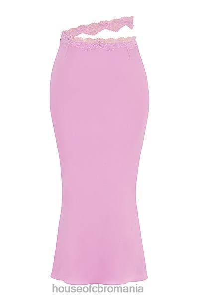 îmbrăcăminte House of CB fusta maxi cu dantelă roz mathilda X4F68909