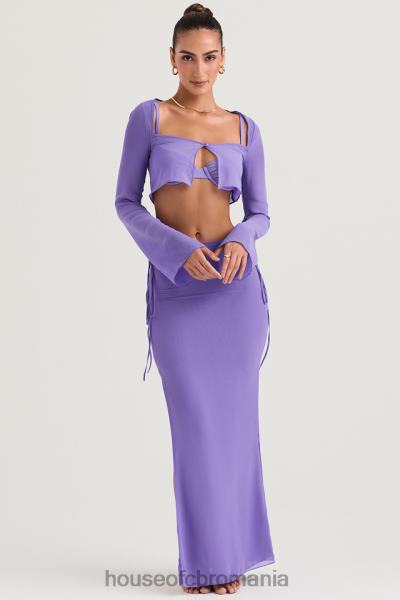 îmbrăcăminte House of CB fusta maxi decupata violet amalfi X4F68930