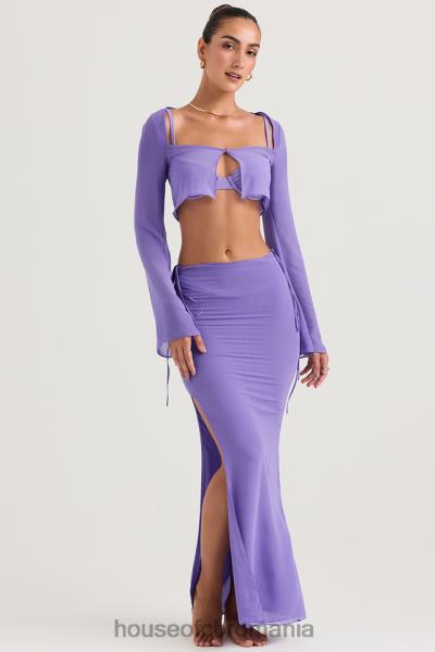 îmbrăcăminte House of CB fusta maxi decupata violet amalfi X4F68930