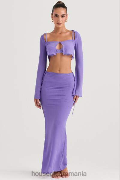 îmbrăcăminte House of CB fusta maxi decupata violet amalfi X4F68930