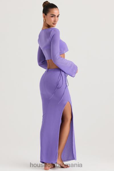 îmbrăcăminte House of CB fusta maxi decupata violet amalfi X4F68930