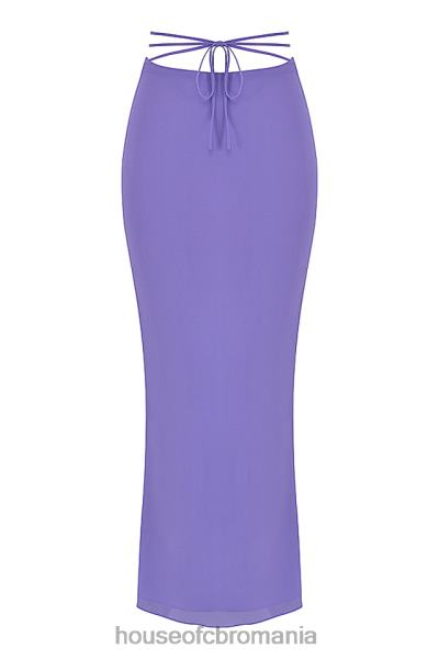 îmbrăcăminte House of CB fusta maxi decupata violet amalfi X4F68930