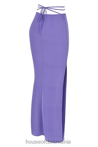 îmbrăcăminte House of CB fusta maxi decupata violet amalfi X4F68930