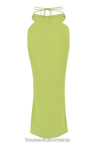 îmbrăcăminte House of CB fusta maxi georgette verde lime madeline X4F68955