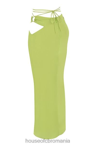 îmbrăcăminte House of CB fusta maxi georgette verde lime madeline X4F68955