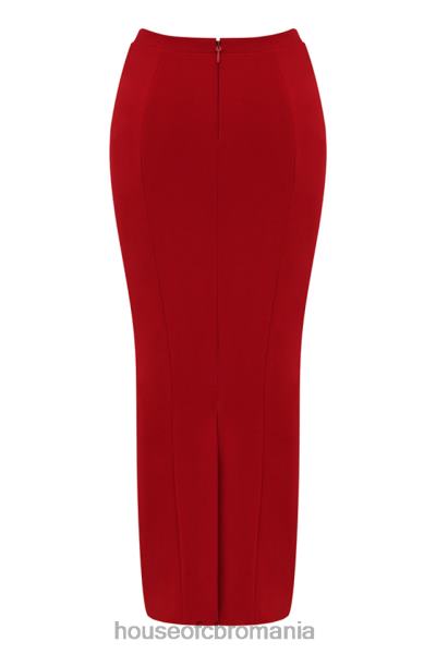 îmbrăcăminte House of CB fusta maxi nayara trandafir rosu X4F68875