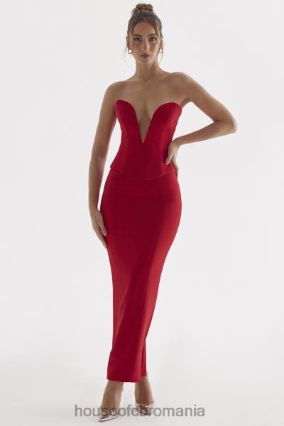 îmbrăcăminte House of CB fusta maxi nayara trandafir rosu X4F68875
