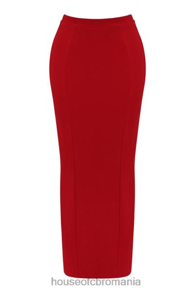 îmbrăcăminte House of CB fusta maxi nayara trandafir rosu X4F68875