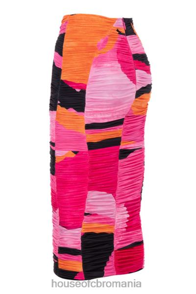 îmbrăcăminte House of CB Fusta midi cu volane multicolor nolene X4F681015
