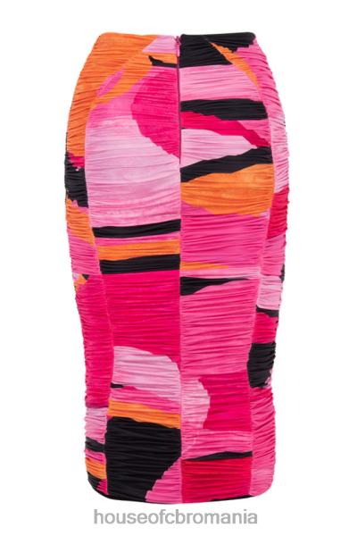 îmbrăcăminte House of CB Fusta midi cu volane multicolor nolene X4F681015
